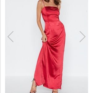 I might be bias cut satin maxi dress